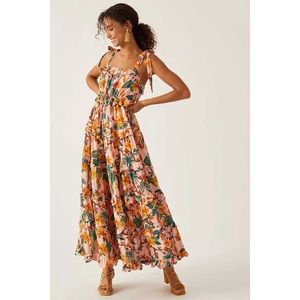 Farm Rio for Anthropologie Tiered Square Neck Maxi Dress